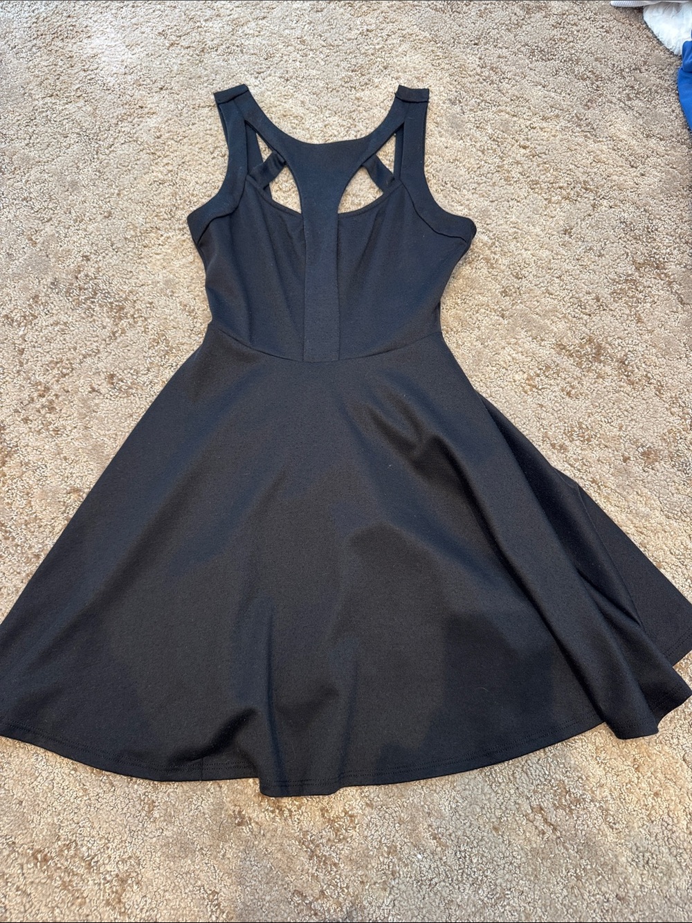 Lush Black Cutout Fit-and-Flare Mini Dress